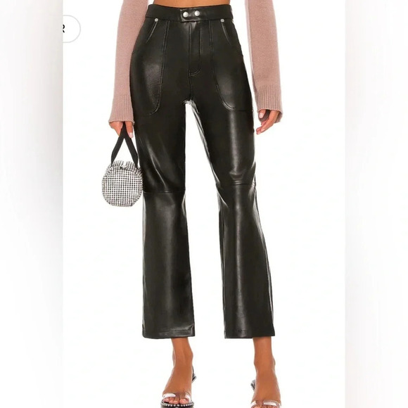 NWT Blank NYC The Baxter Faux Leather Pants Black Size 26 - Picture 2 of 12
